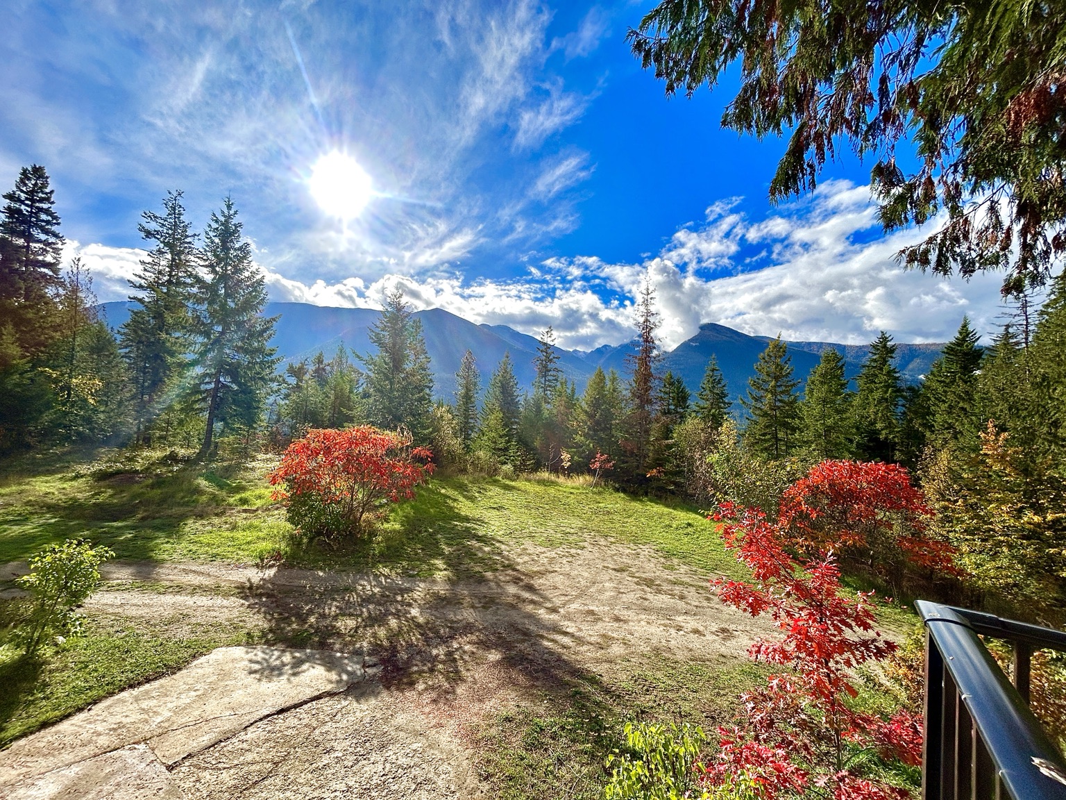 An unobstructed view across the Selkirk Mountains from The Nest Estate
